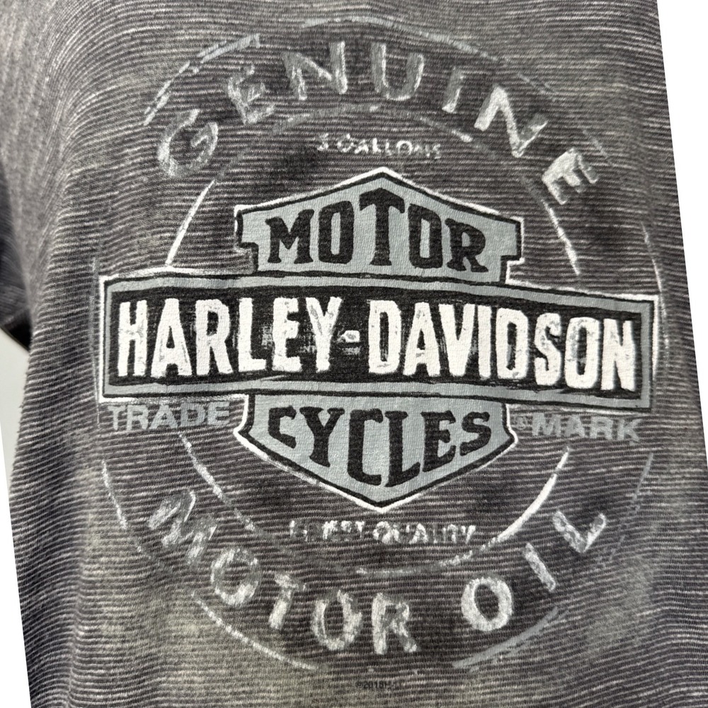 HARLEY-DAVIDSON Texas Longhorn V-Neck Graphic Tee Gray Space Dye Women's L - Picture 3 of 12